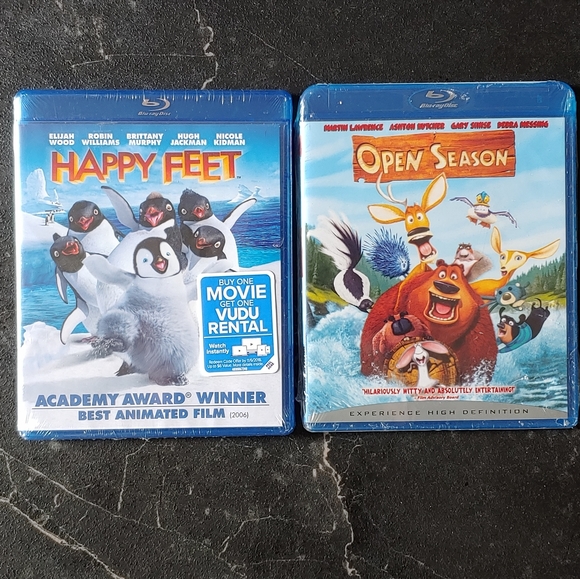 Factory Sealed Kids BluRay Movie Bundle - 2006 Happy Feet and 2006 Open Season - Picture 1 of 6